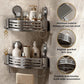 Corner Shower Caddy Suction Shelf Bathroom Organiser Rack No Drill Grey 2 Pack Unbranded