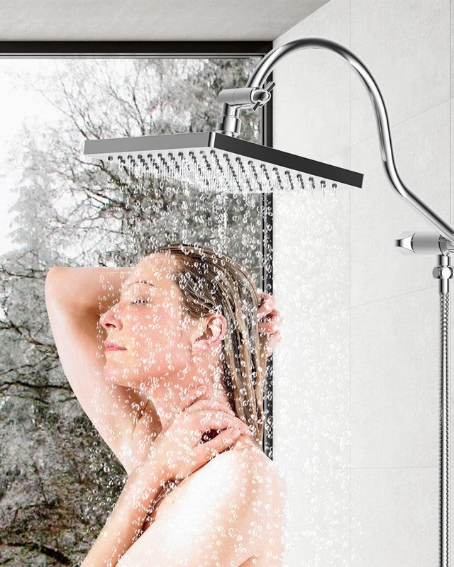 Rain Shower Head Square High Pressure Stainless Steel Chrome 8Inch Bathroom Head Does not apply