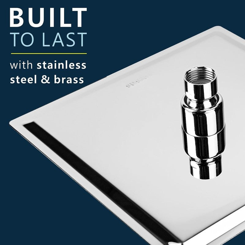 Rain Shower Head Handheld High Pressure Stainless Steel Square Chrome 6 Inch Set Does not apply