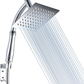 Rain Shower Head Handheld High Pressure Stainless Steel Square Chrome 6 Inch Set Does not apply
