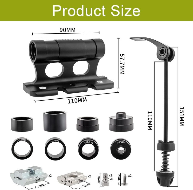 Bike Fork Mount Quick Release Roof Rack Carrier Thru Axle Holder Alloy Block Unbranded