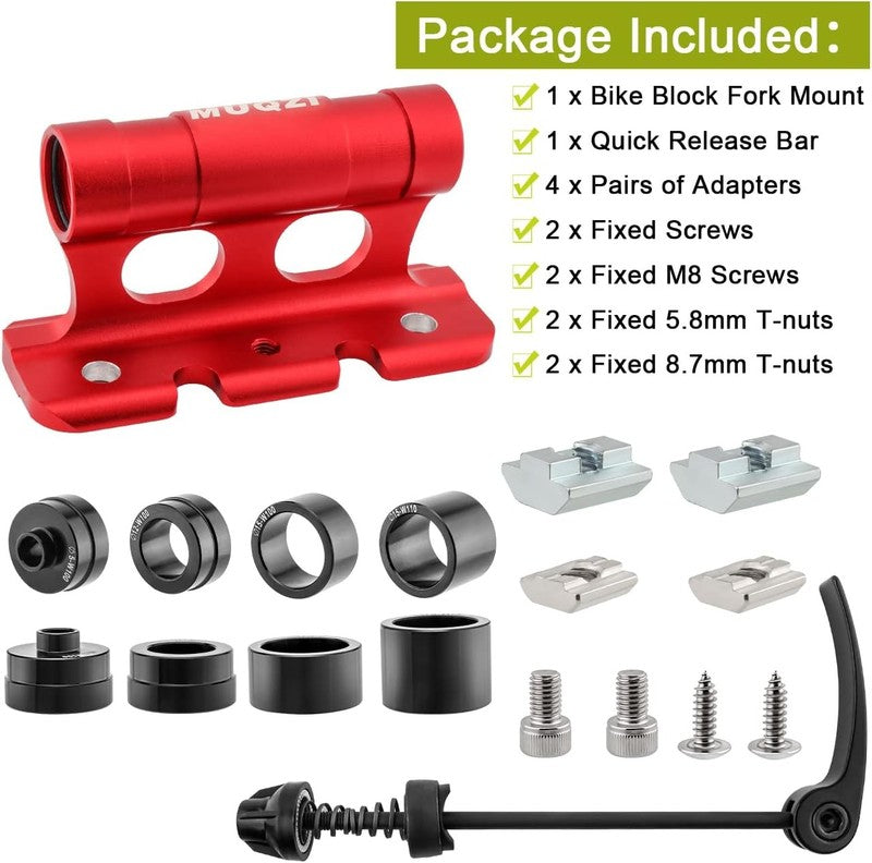 Bike Fork Mount Quick Release Roof Rack Carrier Thru Axle Holder Alloy Block Unbranded