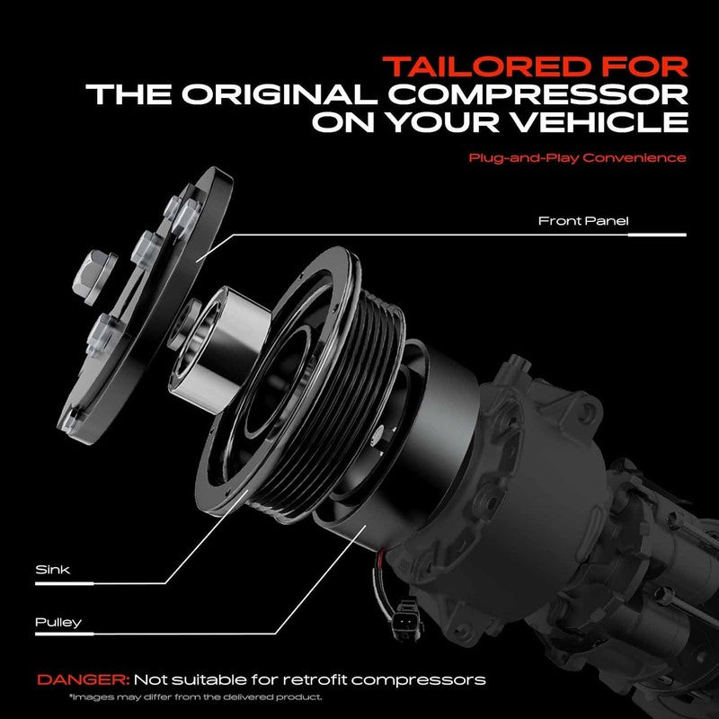 Air Conditioning Compressor Clutch Kit fit Saab 9-3 E50 YS3F 9-3X YS3 2002-2015 Does not apply