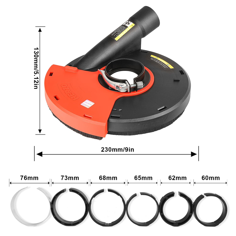 HERZO Universal Angle Grinder Dust Shroud Concrete Grinding Cover 230Mm Guard Does not apply