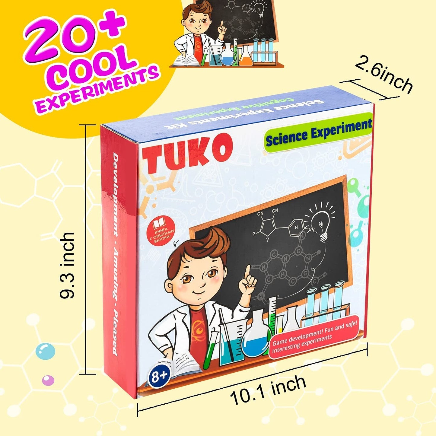 Science Experiment Kit Kids Educational Toy Playset 20+ Experiments Ages 8+ Unbranded