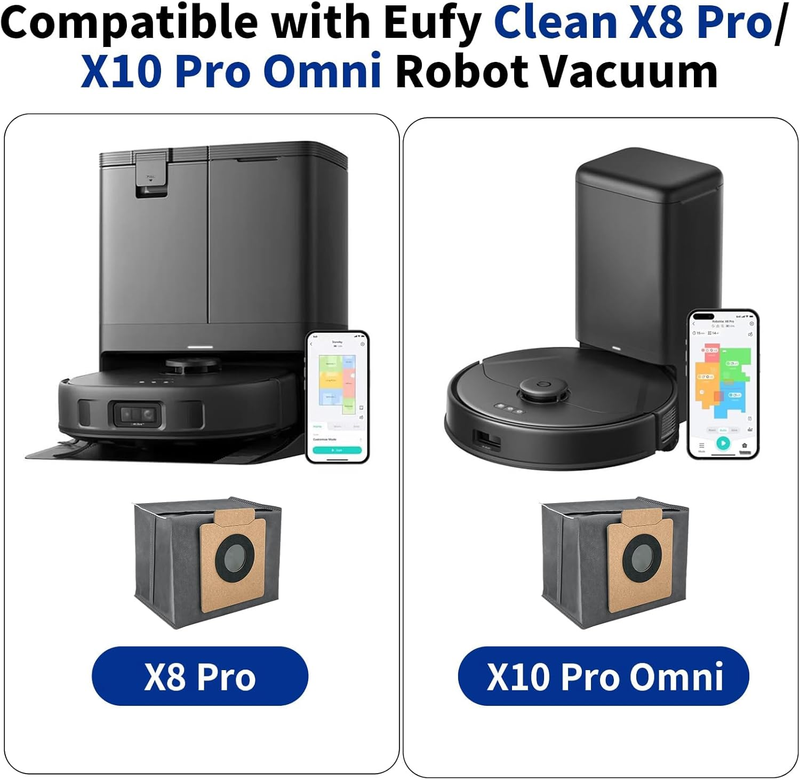 Dust Bags Vacuum Eufy X10 Pro 8 Pro Omni 6 Pack 3L Disposable Replacement Unbranded
