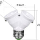 E27 Dual Adapter LED Light Socket Converter Bulb Base Splitter Lamp Holder Unbranded