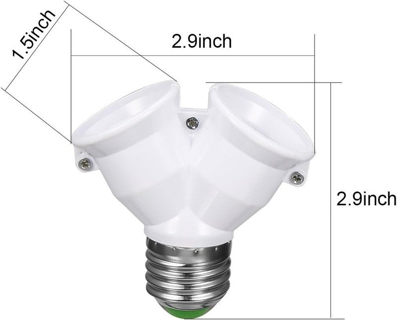E27 Dual Adapter LED Light Socket Converter Bulb Base Splitter Lamp Holder Unbranded