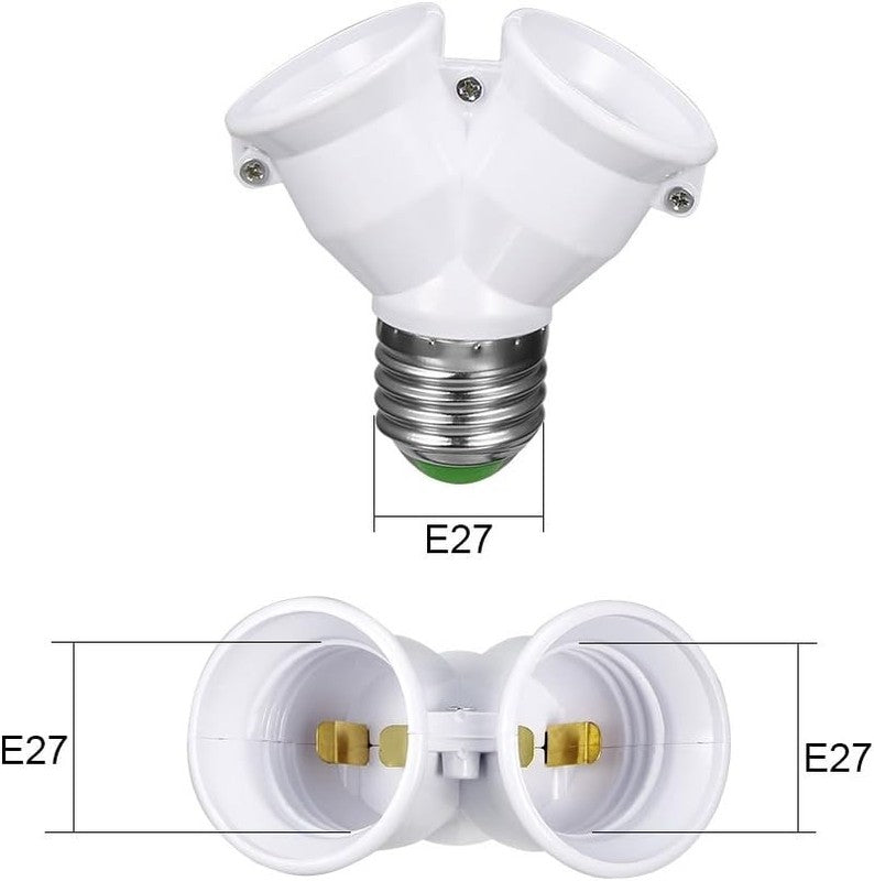 E27 Dual Adapter LED Light Socket Converter Bulb Base Splitter Lamp Holder Unbranded