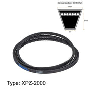 XPZ-2000 Drive Belt 2000mm Rubber V Belt 10x8mm Power Transmission Unbranded