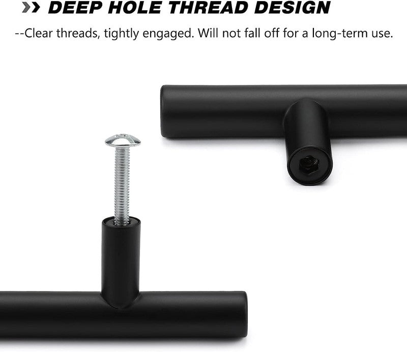 Black Kitchen Handles 256mm Cabinet Drawer Cupboard Door Pulls 2Pack Does not apply