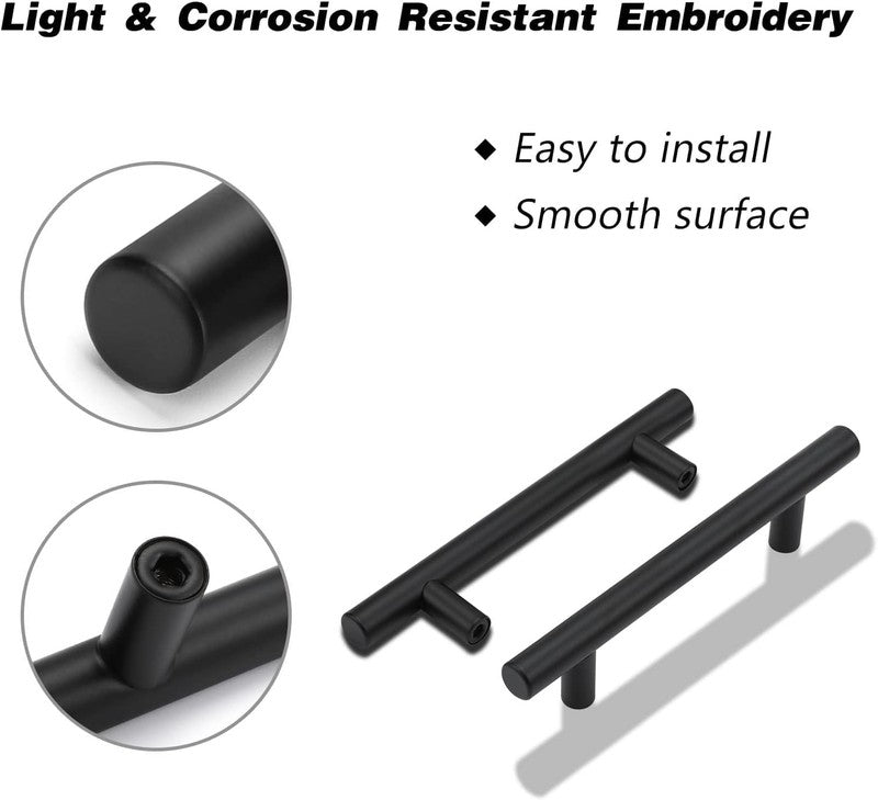 Black Kitchen Handles 256mm Cabinet Drawer Cupboard Door Pulls 2Pack Does not apply