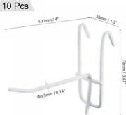 Grid Wall Display Hooks White 4 Inch Pack of 10 Garage Storage Organizers Unbranded