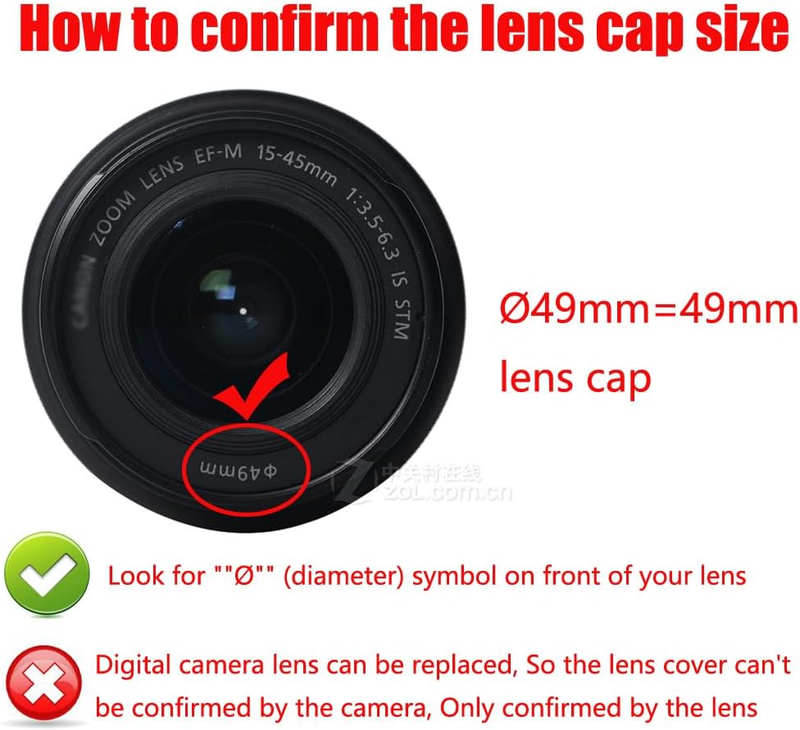 Lens Cap 49mm Camera Front Cover Protector FIT Canon Sony Replacement Unbranded