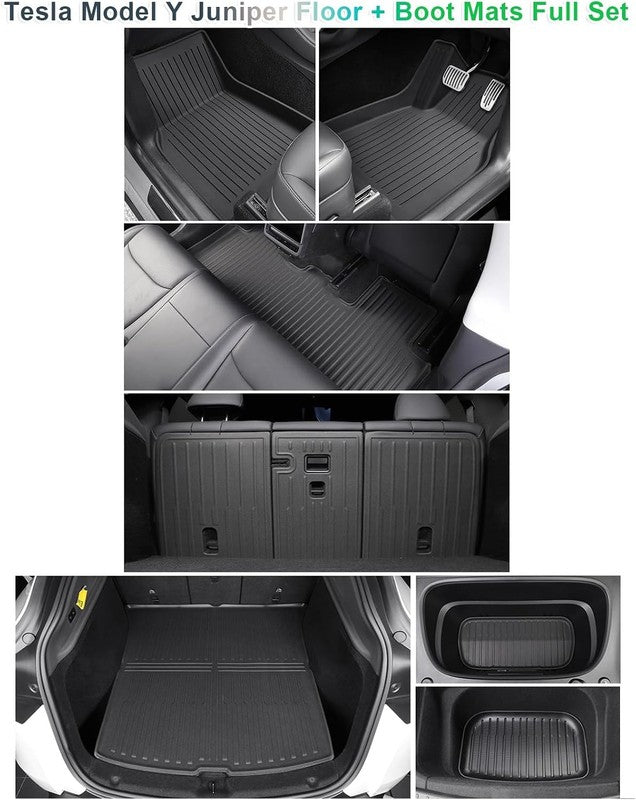 Tesla Model Y Juniper 2025-2026 Floor Mats Boot Mats UK RHD 9Pc TPE Set Unbranded