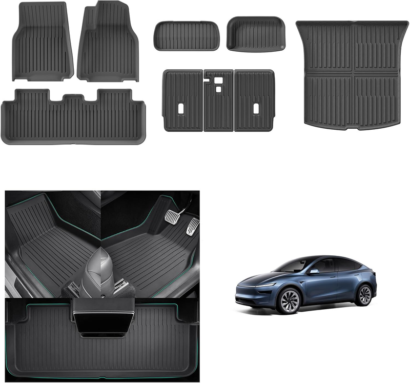 Tesla Model Y Juniper 2025-2026 Floor Mats Boot Mats UK RHD 9Pc TPE Set Unbranded