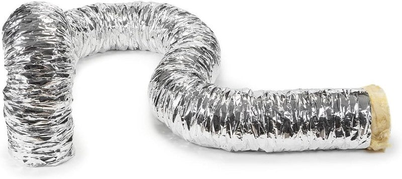 Aluminium Flexible Ventilation Hose Insulated Duct Air Vent Pipe Silver 200Mm 5M Unbranded