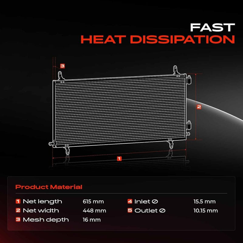 AC Condenser Radiator fit Land Rover Air Conditioning JRB500040 Unbranded