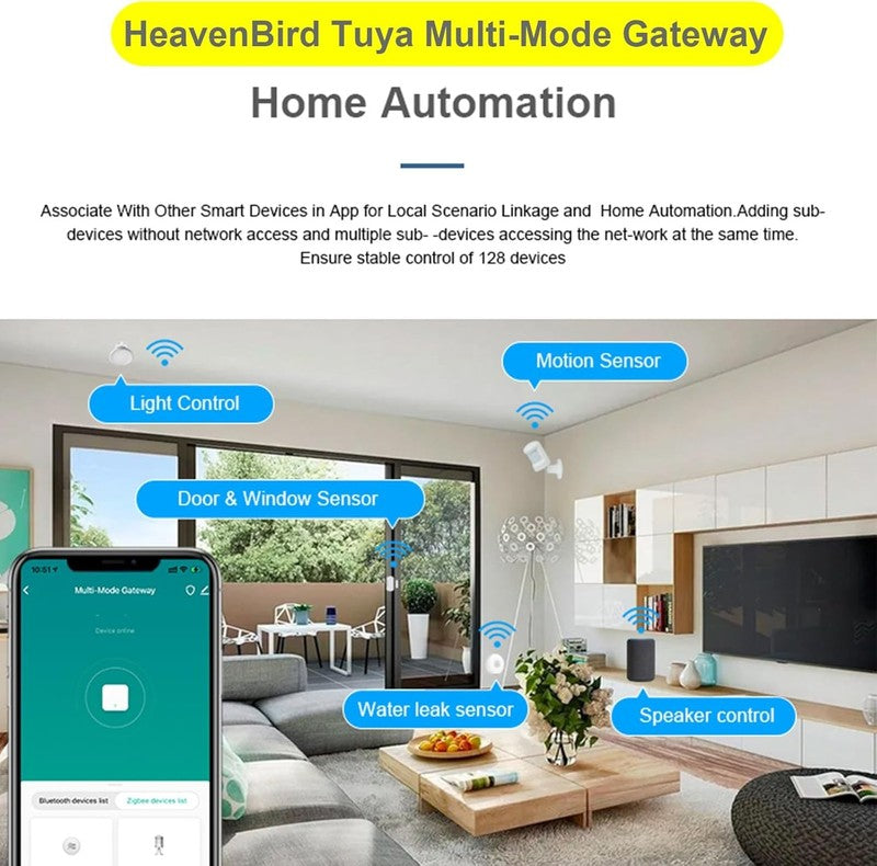 Zigbee Hub Tuya Gateway 2.4G WiFi Smart Door Lock Remote App Control System Unbranded