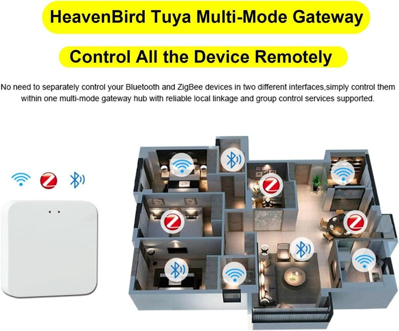 Zigbee Hub Tuya Gateway 2.4G WiFi Smart Door Lock Remote App Control System Unbranded