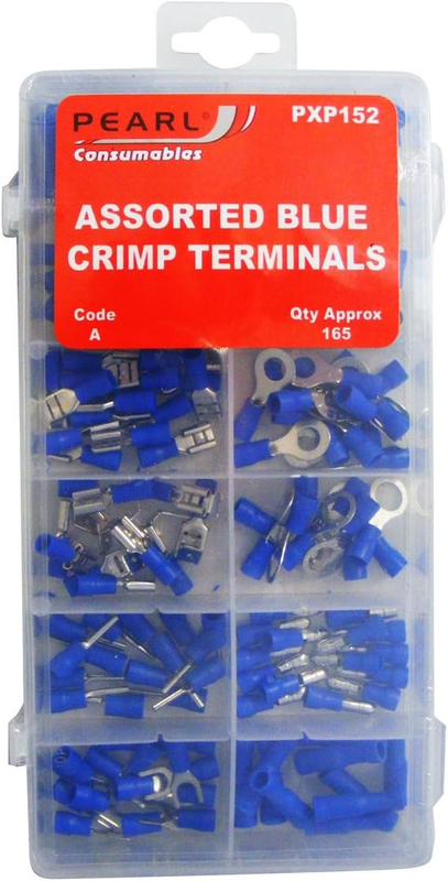 Pearl Blue Insulated Terminals Connectors Assorted Crimp Electrical Kit 165Pc Unbranded
