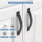 Matte Black Cabinet Handles Zinc Alloy Drawer Pulls Kitchen 96Mm 2 Pack Doors Unbranded