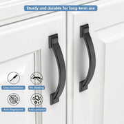 Matte Black Cabinet Handles Zinc Alloy Drawer Pulls Kitchen 96Mm 2 Pack Doors Unbranded