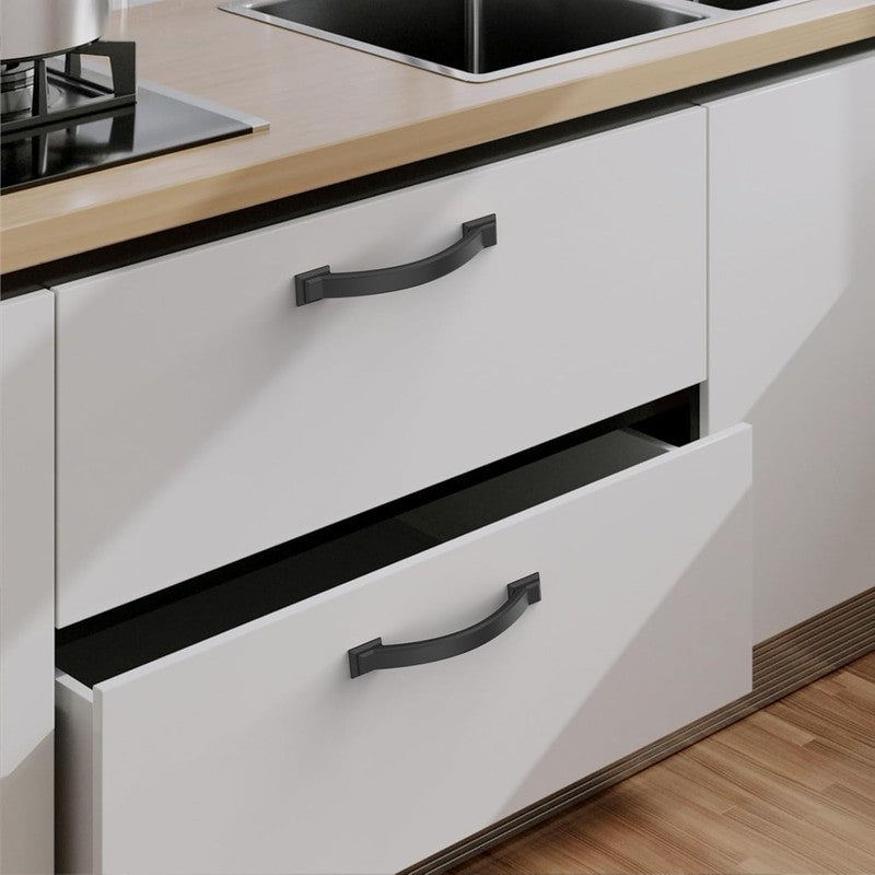 Matte Black Cabinet Handles Zinc Alloy Drawer Pulls Kitchen 96Mm 2 Pack Doors Unbranded