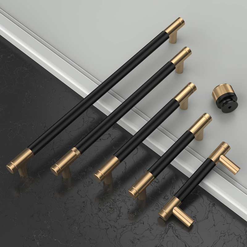 Knurled Cabinet Handles Matte Black Bronze Drawer Pulls 96Mm 2 Pack Kitchen Unbranded