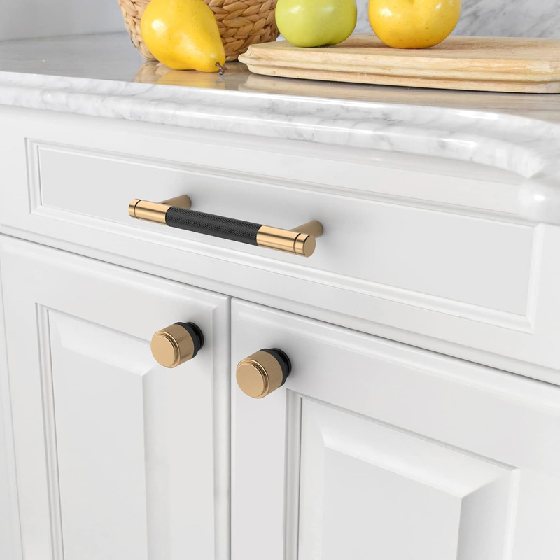 Knurled Cabinet Handles Matte Black Bronze Drawer Pulls 96Mm 2 Pack Kitchen Unbranded