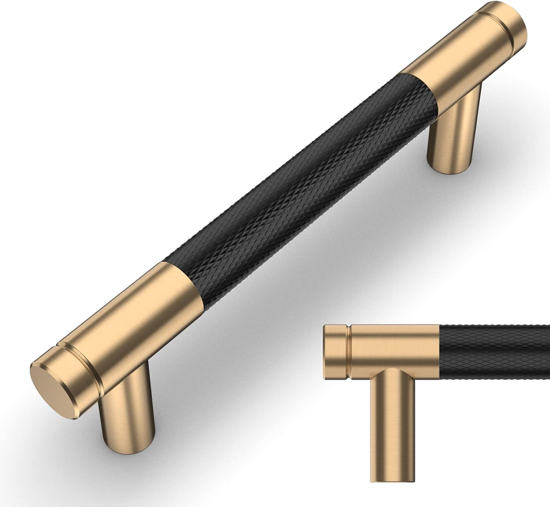 Knurled Cabinet Handles Matte Black Bronze Drawer Pulls 96Mm 2 Pack Kitchen Unbranded