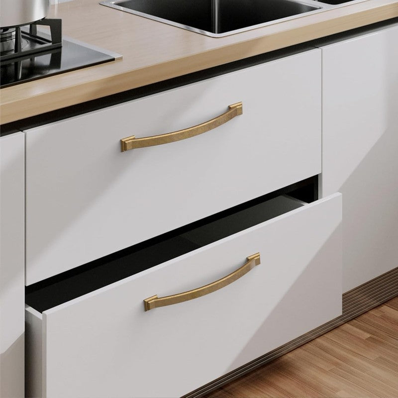 Antique Brass Cabinet Handles Zinc Alloy Drawer Pulls 160Mm Kitchen 2 Pack Set Unbranded