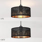 Black Lampshade Ceiling Pendant Light Shade Gold Inner Fabric Modern Home Decor Unbranded