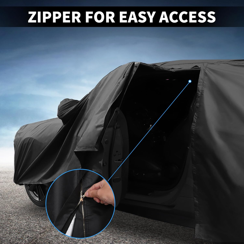 SUV Off Road Car Cover Waterproof Outdoor Sun Rain Snow Hail 210D PU Zipper Unbranded