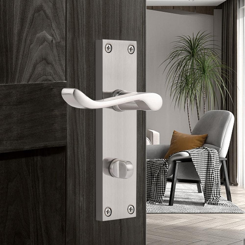 Victorian Scroll Door Handle Nickel Bathroom Lock Mortice Latch Set 65mm Unbranded