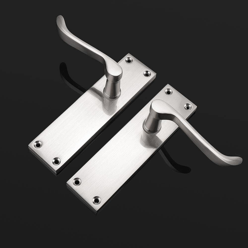 Victorian Scroll Door Handle Nickel Bathroom Lock Mortice Latch Set 65mm Unbranded