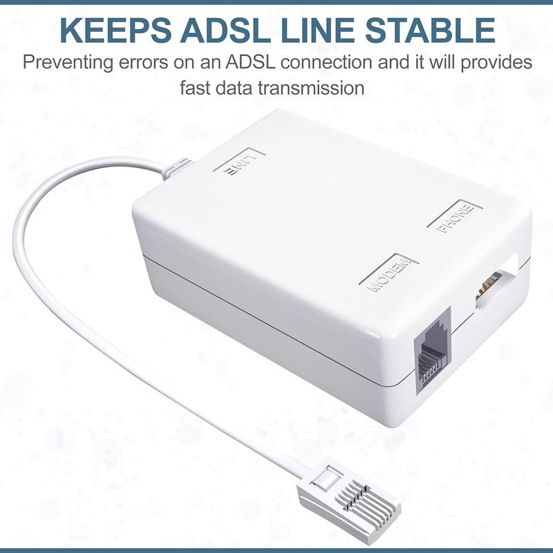 ADSL Broadband Microfilter BT Plug to RJ11 Internet Phone Splitter Modem Fax Unbranded