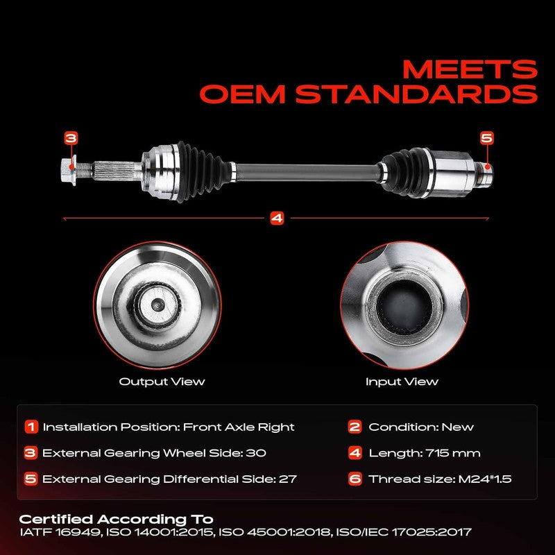 Front Right Drive Shaft Joint Kit Automatic fit Tesla Model S 19004813101 Assemb Unbranded