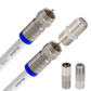 RG6 TV Coaxial Cable 5M 75Ohm Satellite Aerial F Connectors Coupler White 3GHz Unbranded