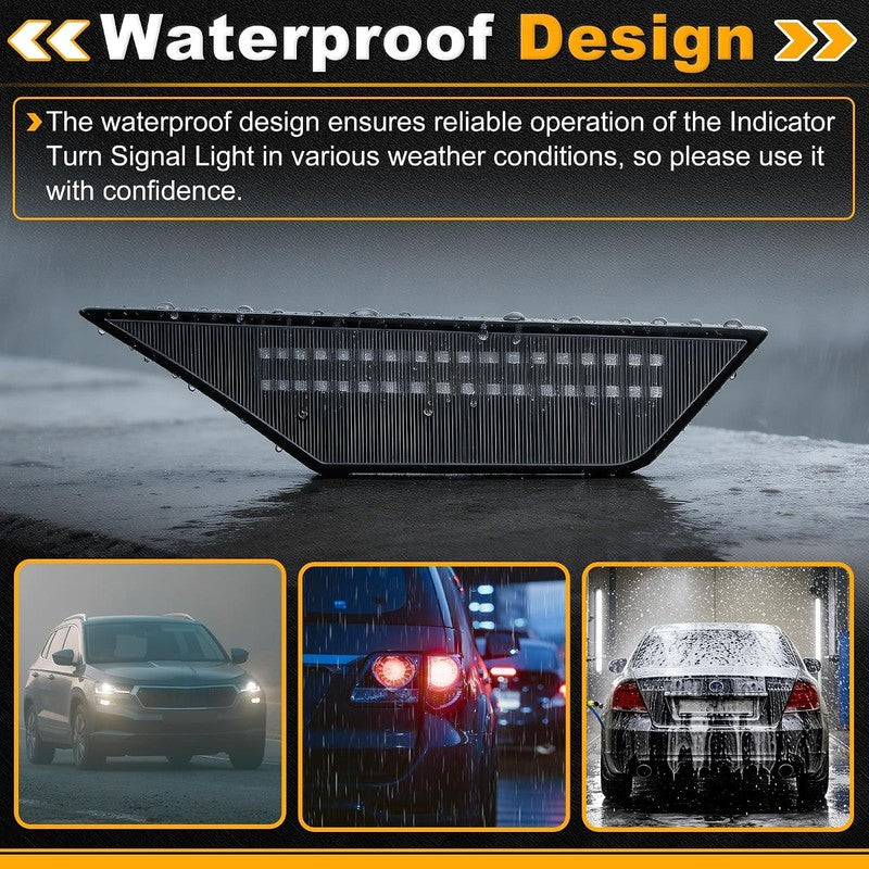 LED Side Marker Dynamic Sequential Amber Fender Lights fit Honda Civic 2016-2021 Unbranded