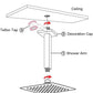 Stainless Steel Shower Arm Ceiling Extension Square Chrome 8 Inch Rain Head UK Unbranded