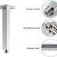 Stainless Steel Shower Arm Ceiling Extension Square Chrome 8 Inch Rain Head UK Unbranded
