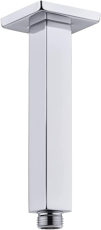 Stainless Steel Shower Arm Ceiling Extension Square Chrome 8 Inch Rain Head UK Unbranded