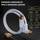 TV Aerial Cable 10M Coaxial Lead 75Ohm IEC Male Right Angle Copper White HD 3C2V Unbranded