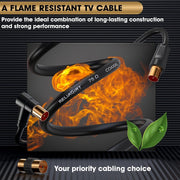 TV Aerial Cable 10M Coaxial Lead 75Ohm IEC Male Right Angle Copper HD 3C2V Unbranded