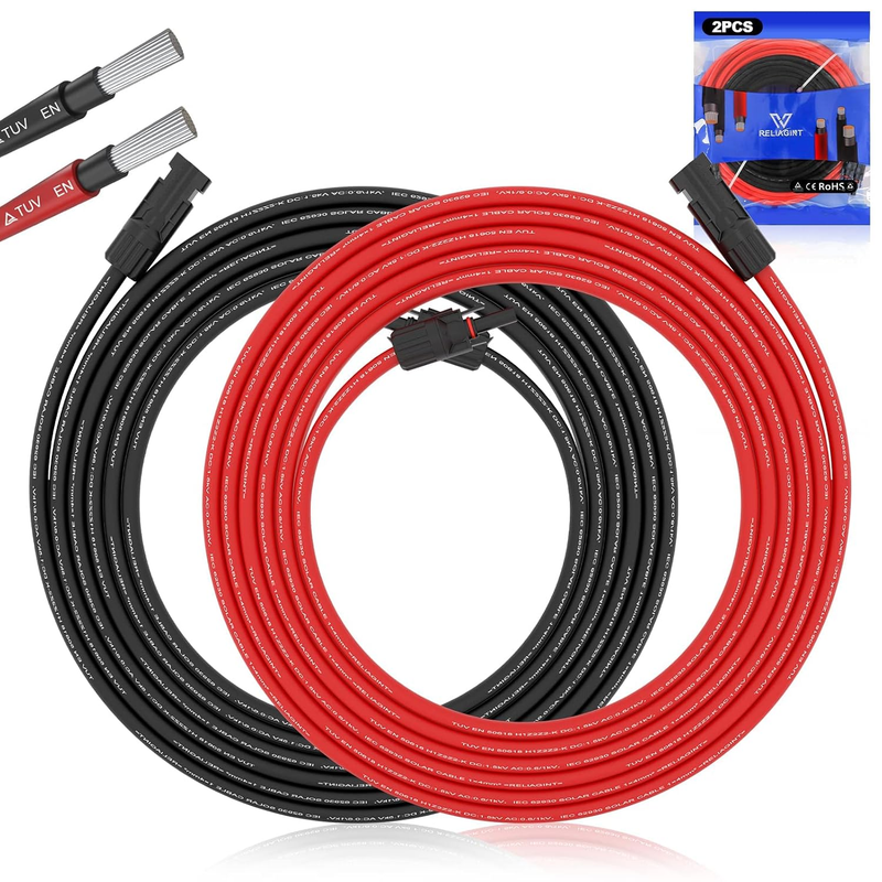 Solar Extension Cable Kit 4Mm 11AWG Tinned Copper IP67 Pre Crimped Wire 3M 3M
