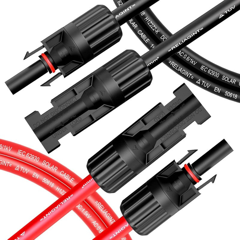 Solar Extension Cable Kit 4Mm 11AWG Tinned Copper IP67 Pre Crimped Wire 3M 3M