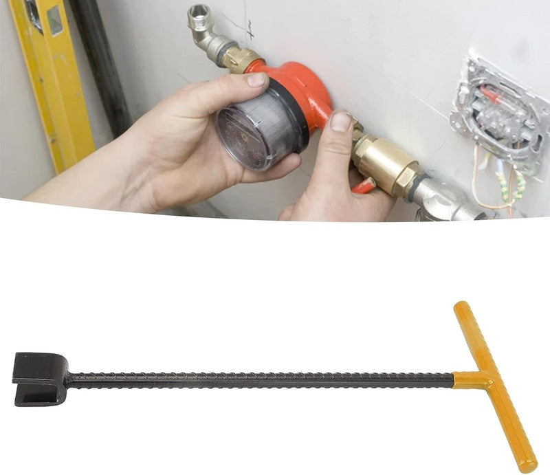 Water Meter Key 12 Inch T Handle Curb Valve Shut Off Tool 4 Way Utility Wrench Unbranded