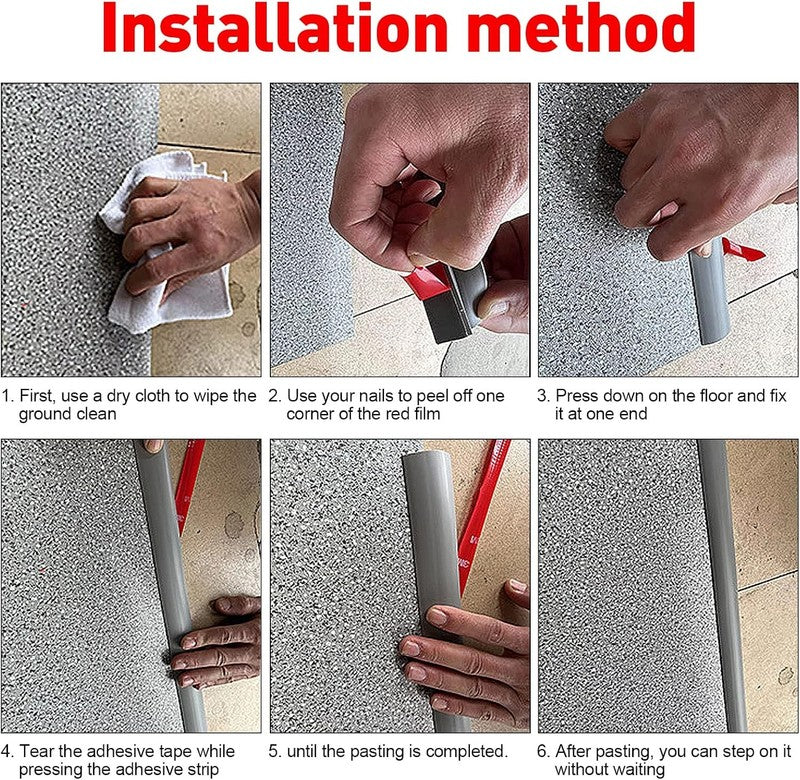 Rubber Threshold Ramp Self Adhesive Door Strip Non Slip Wheelchair 2M Grey 20Mm Unbranded
