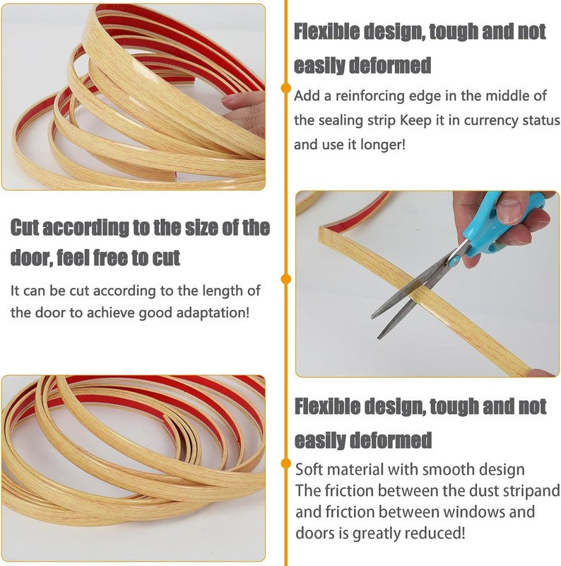 PVC U Shape Edging Trim Self Adhesive Flexible Skirting Strip 20Mm Wood Grain 5m Unbranded